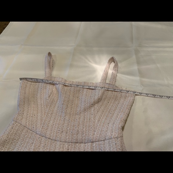 NWOT Black Halo Jumpsuit White/ beige sparkles 12 - Picture 8 of 16